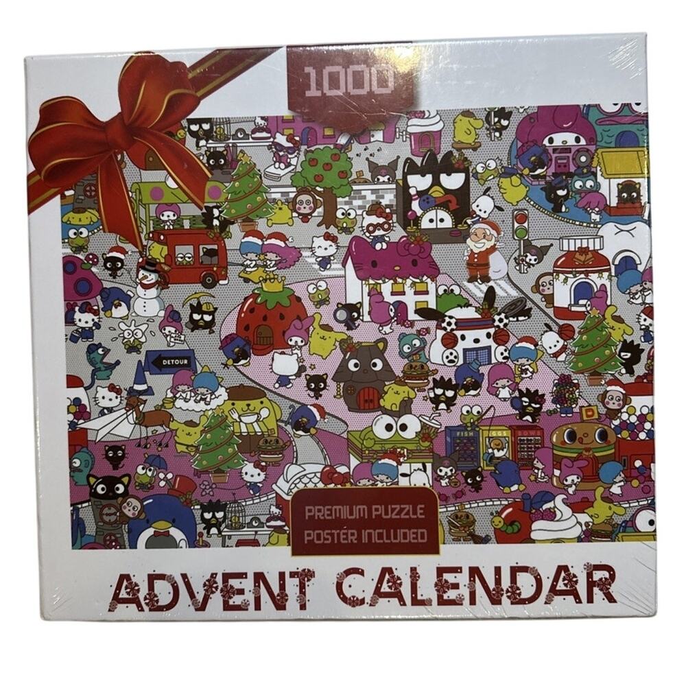 New Hello Kitty & Friends 1000 Piece Puzzle Advent Calendar With Poster Sanrio